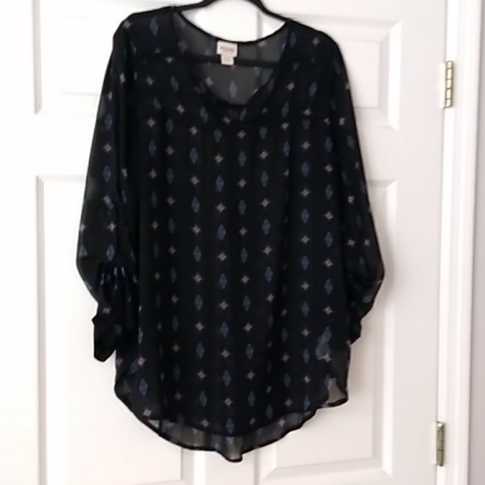 Mossimo sheer black top.